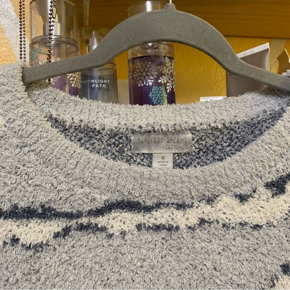 Barefoot Dreams Cozy Chic Seaside Crew Neck Pullover Ocean Zebra Size Medium - Picture 3 of 8